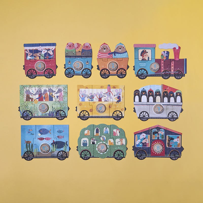 puzzle y juego de encajar de madera